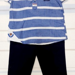Детски комплект с риза и тъмносин панталон