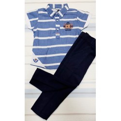 Детски комплект с риза и тъмносин панталон