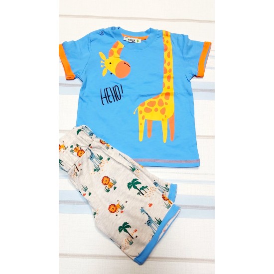 Детски комплект в синьо ,,Hello Giraffe