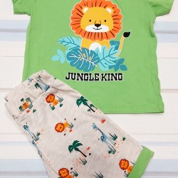 Детски комплект в зелено с лъв Jungle King Детски комплект в зелено с лъв Jungle King