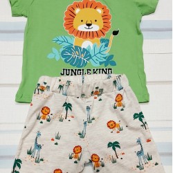 Детски комплект в зелено с лъв  Jungle King