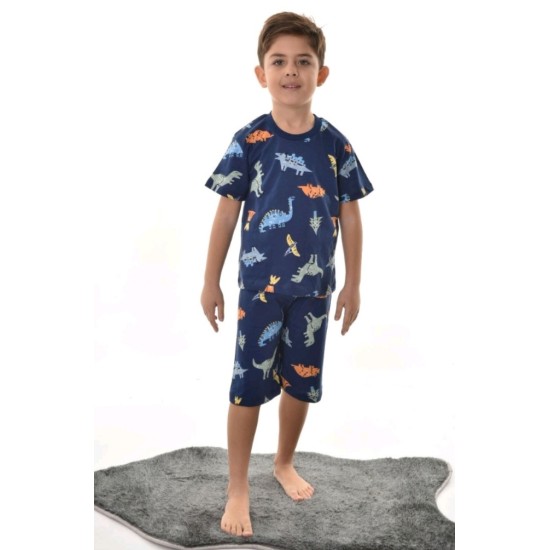 Детски комплект в тъмносиньо с динозаври