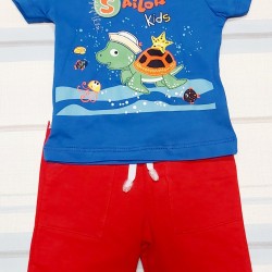 Бебешки летен комплект с костенурка за момче Бебешки летен комплект с костенурка за момче