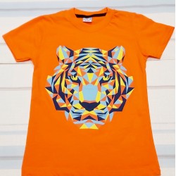 Детски летен комплект в оранжево ,,Тигър''с къси панталонки Детски летен комплект в оранжево ,,Тигър''с къси панталонки