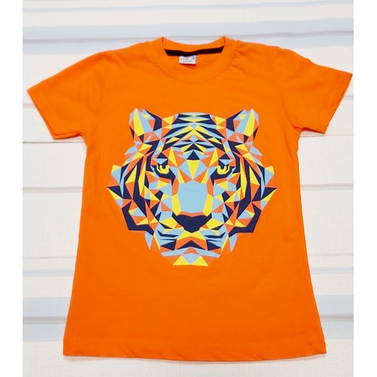 Детски летен комплект в оранжево ,,Тигър''с къси панталонки Детски летен комплект в оранжево ,,Тигър''с къси панталонки