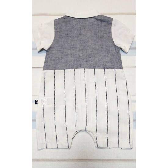 Официален бебешки гащеризон с папионка и елек