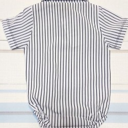 Бебешка боди риза в бяло и черно райе