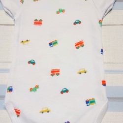 Бебешко боди в бяло с колички