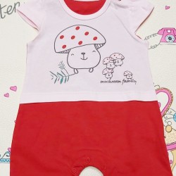 Бебешки гащеризон в розово и червено с Гъбка