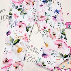 Детски бял панталон на цветя Детски бял панталон на цветя