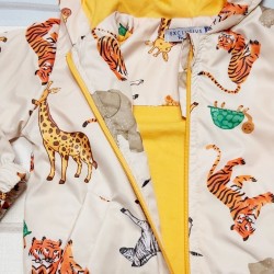 Детскo яке ветровка в бежово с диви животни