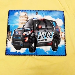 Детска светеща музикална тениска с полицейска кола