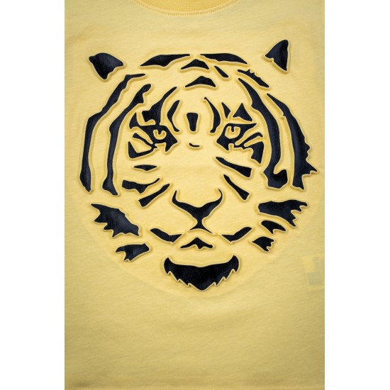Жълта детска тениска 3Д с тигър Жълта детска тениска 3Д с тигър
