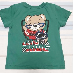 Детска зелена тениска с мече и интересен гръб