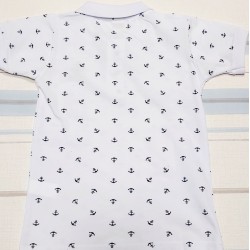 Детска бяла тенис блуза на котви с яка