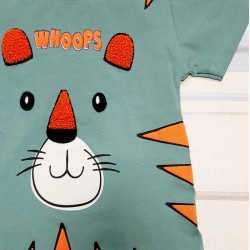 Детска зелена тениска с тигър