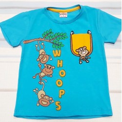 Детска синя тениска с маймунки