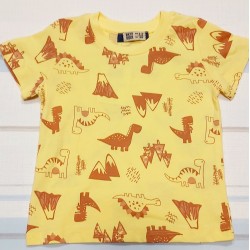 Детска жълта тениска с динозаври