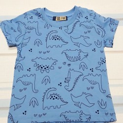 Детска синя тениска с динозаври Детска синя тениска с динозаври