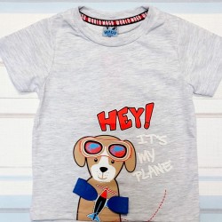 Детска тениска с куче и 3Д елемент