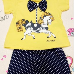 Бебешки комплект в жълто и синьо  Лунапарк