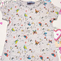 Детска тениска в бежово с пеперуди Детска тениска в бежово с пеперуди