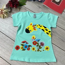 Детска тениска в зелено с жираф Детска тениска в зелено с жираф