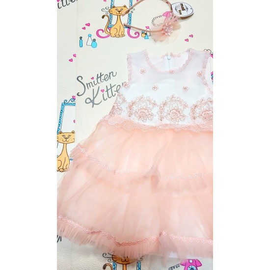 Официална детска рокля с тюл и диадема