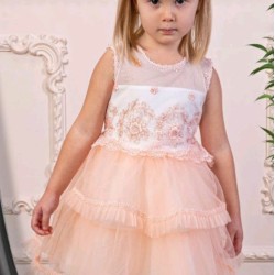 Официална детска рокля с тюл и диадема