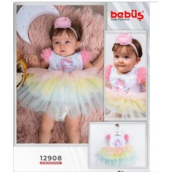 Бебешка рокля с разноцветен тюл  Еднорог