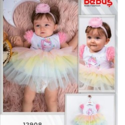 Бебешка рокля с разноцветен тюл Еднорог Бебешка рокля с разноцветен тюл Еднорог