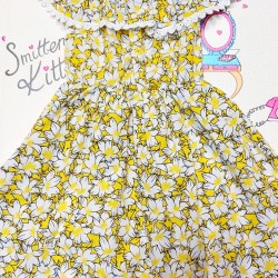 Лятна детска рокля в жълто с голи рамене Лятна детска рокля в жълто с голи рамене