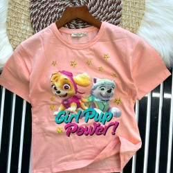 Детска лятна тениска в розово със Скай и Еверест