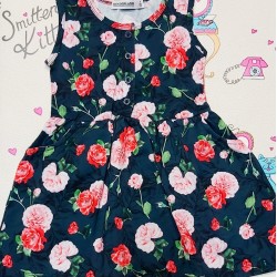 Детска тъмносиня рокля на рози Детска тъмносиня рокля на рози