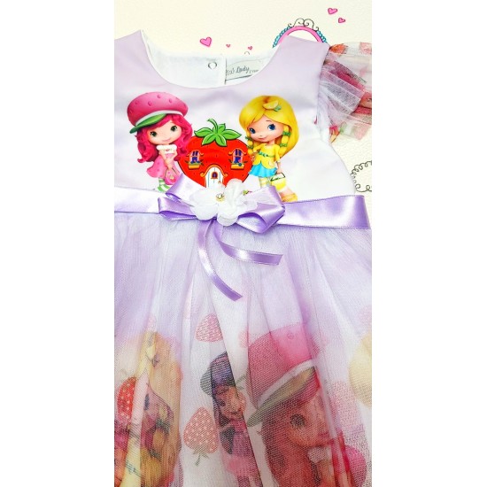 Официална лилава рокля с тюл ,,Ягодка