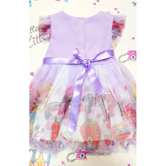 Официална лилава рокля с тюл ,,Ягодка