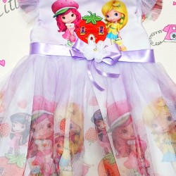 Официална лилава рокля с тюл  Ягодка