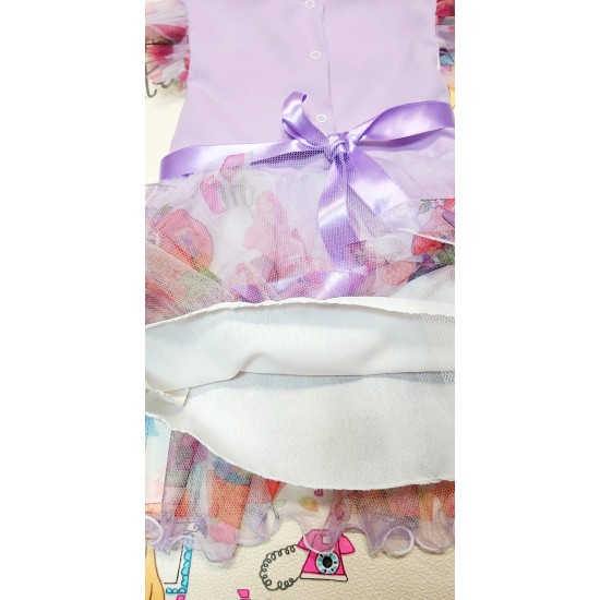 Официална лилава рокля с тюл ,,Ягодка