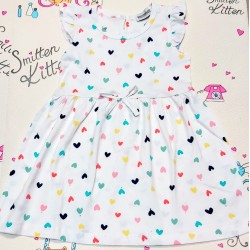 Детска рокля на разноцветни сърца Детска рокля на разноцветни сърца