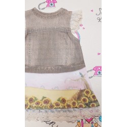 Бебешка рокля в бежово  Слънчогледи