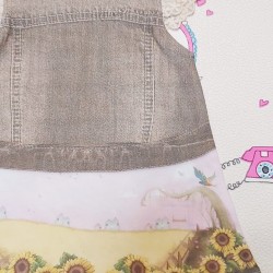 Бебешка рокля в бежово  Слънчогледи