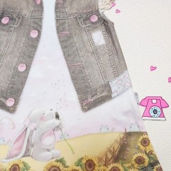 Бебешка рокля в бежово Слънчогледи Бебешка рокля в бежово Слънчогледи