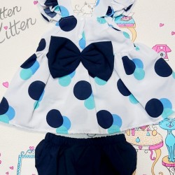 Бебешки комплект с рокля и гащички Точки Бебешки комплект с рокля и гащички Точки