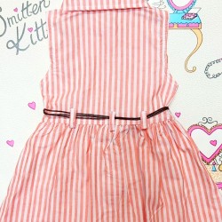 Детска рокля с якичка и колан Детска рокля с якичка и колан