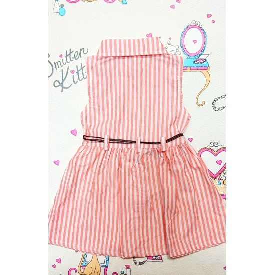 Детска рокля с якичка и колан Детска рокля с якичка и колан