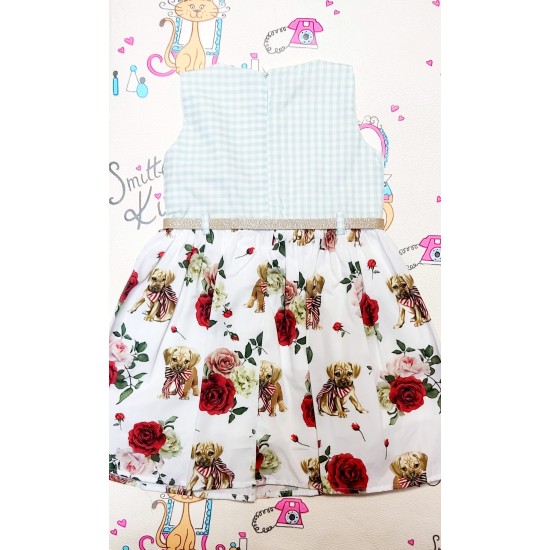 Детска рокля Кучета и рози Детска рокля Кучета и рози