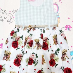 Детска рокля  Кучета и рози