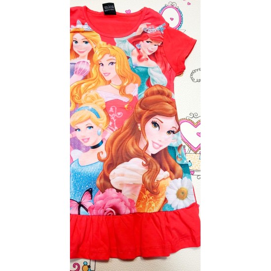 Детска рокля в корал с Принцеси Детска рокля в корал с Принцеси