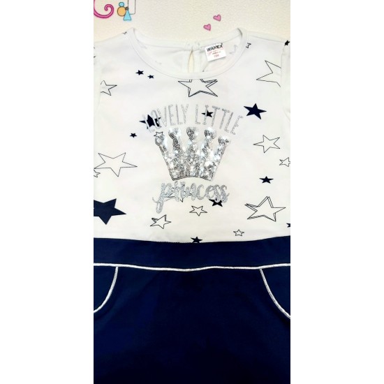 Детска рокля с корона от пайети