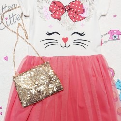 Детска рокля с тюл  Котката